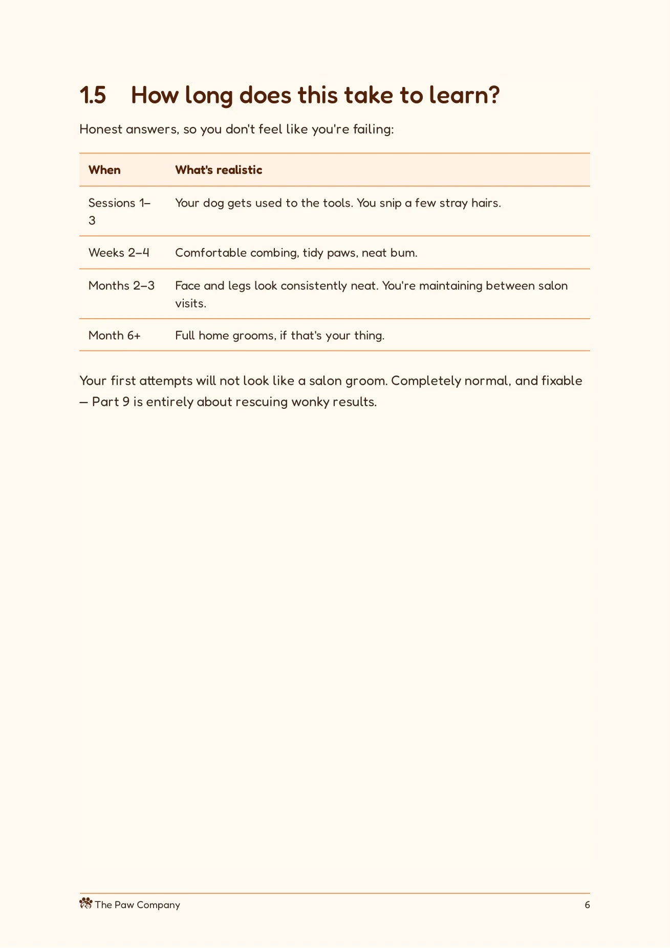 The Home Groomer's Handbook preview page 6